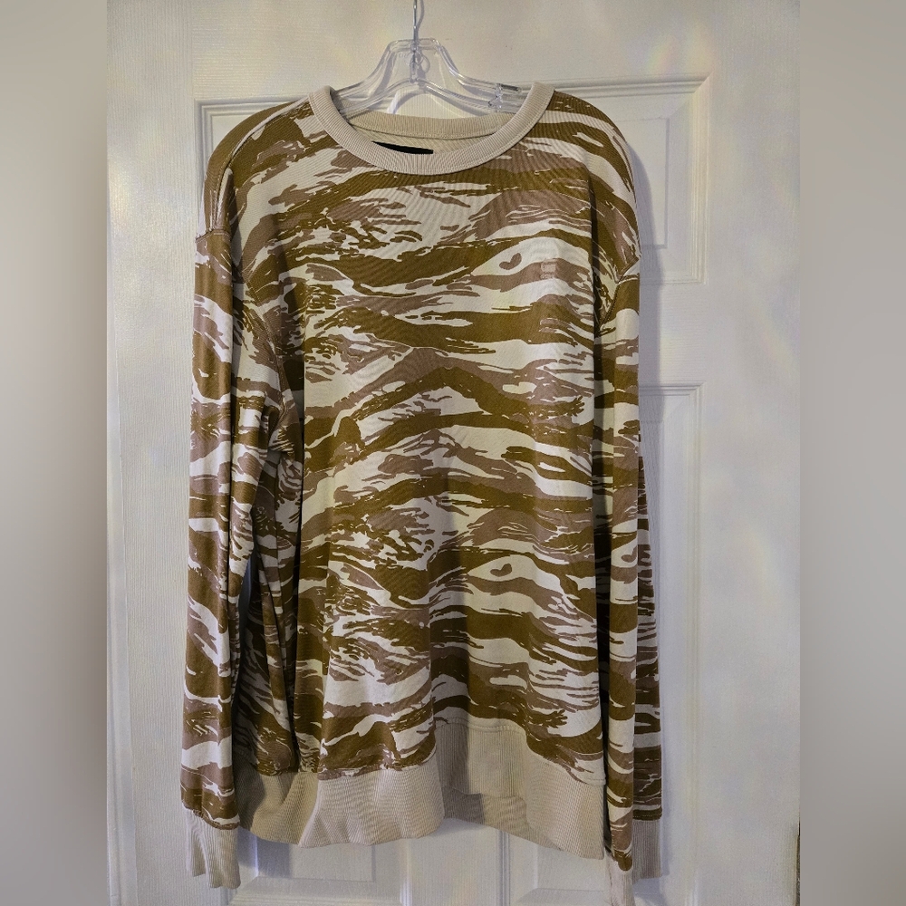 G-Star Tiger Camo Sweatshirt in Brown and Cream